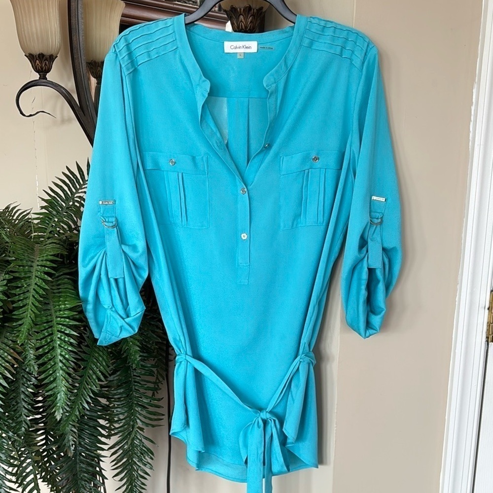 Calvin Klein Blue Blouse Elegant Design